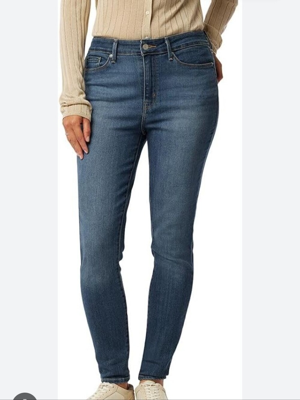 H&M Women's Medium Mid Rise Wash Blue Skinny Jeans - Size 10 Good Condition